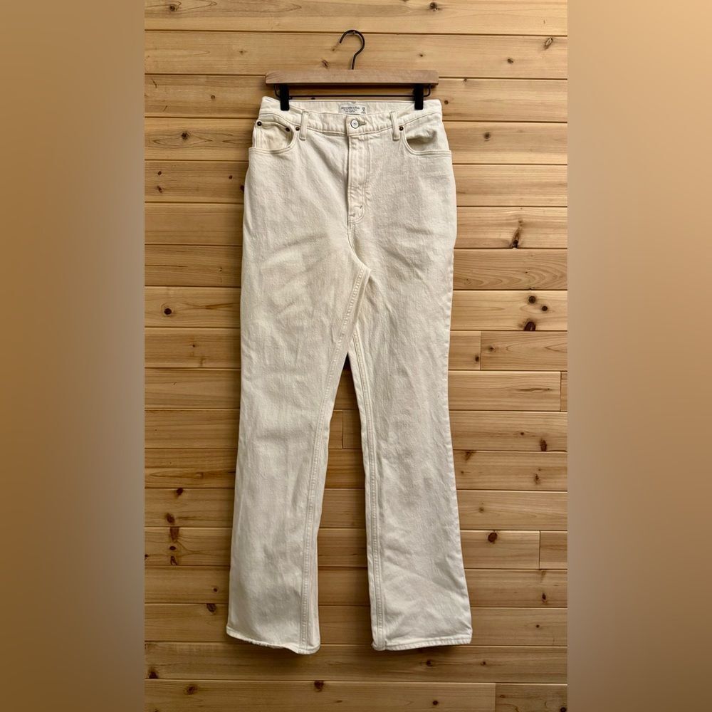 Abercrombie & Fitch Cream Flare Jeans